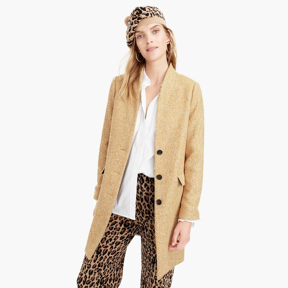 J CREW Ovesized Topcoat in Herringbone Wool 4P NWT - Picture 2 of 8